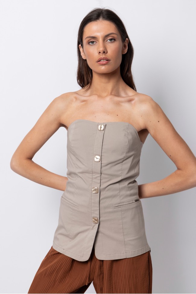 ΜΠΛΟΥΖΑ STRAPLESS ZOE BLACK