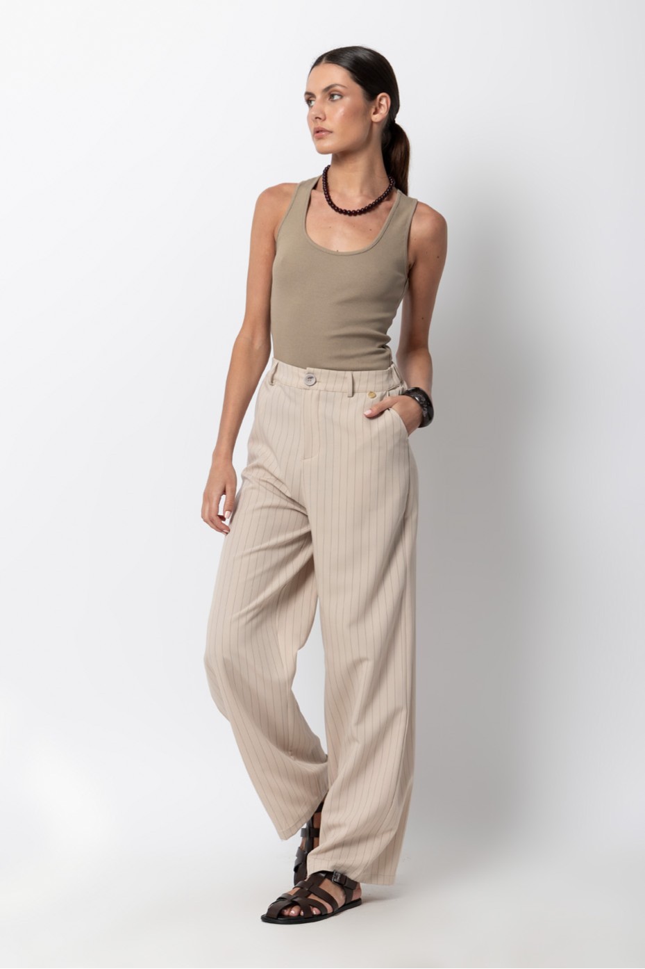 STRIPED LONG PANTS