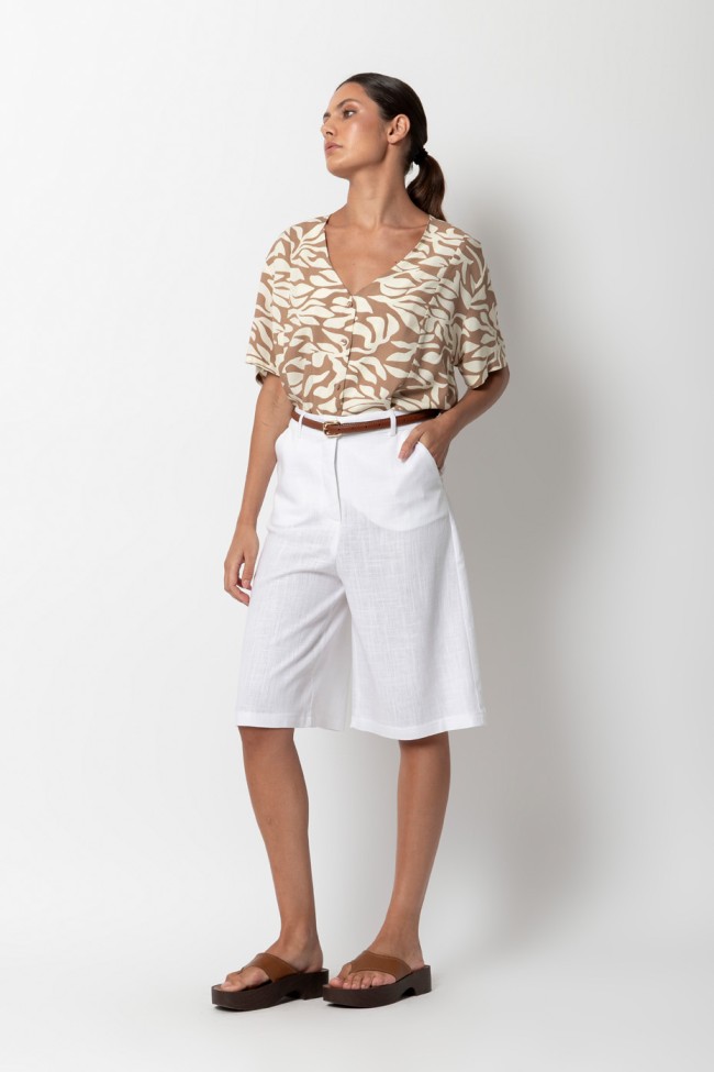 LINEN BERMUDA PANTS