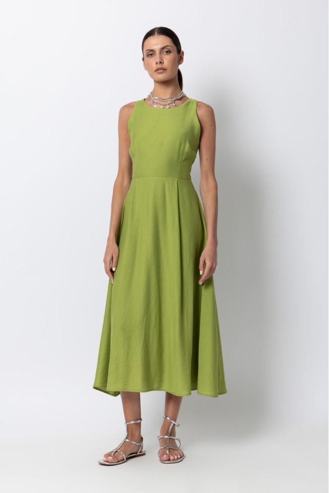 MIDI DRESS WITH PLEATS