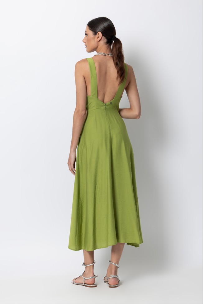 MIDI DRESS WITH PLEATS