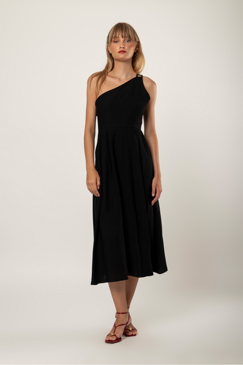 ONE SHOULDER MIDI DRESS