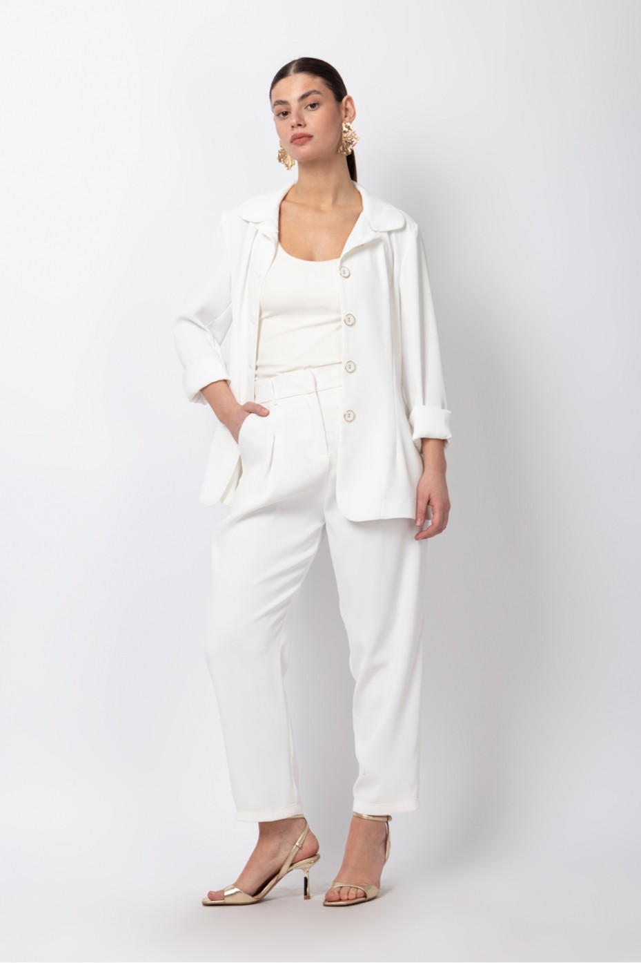 BLAZER WITH COVERED BUTTONS