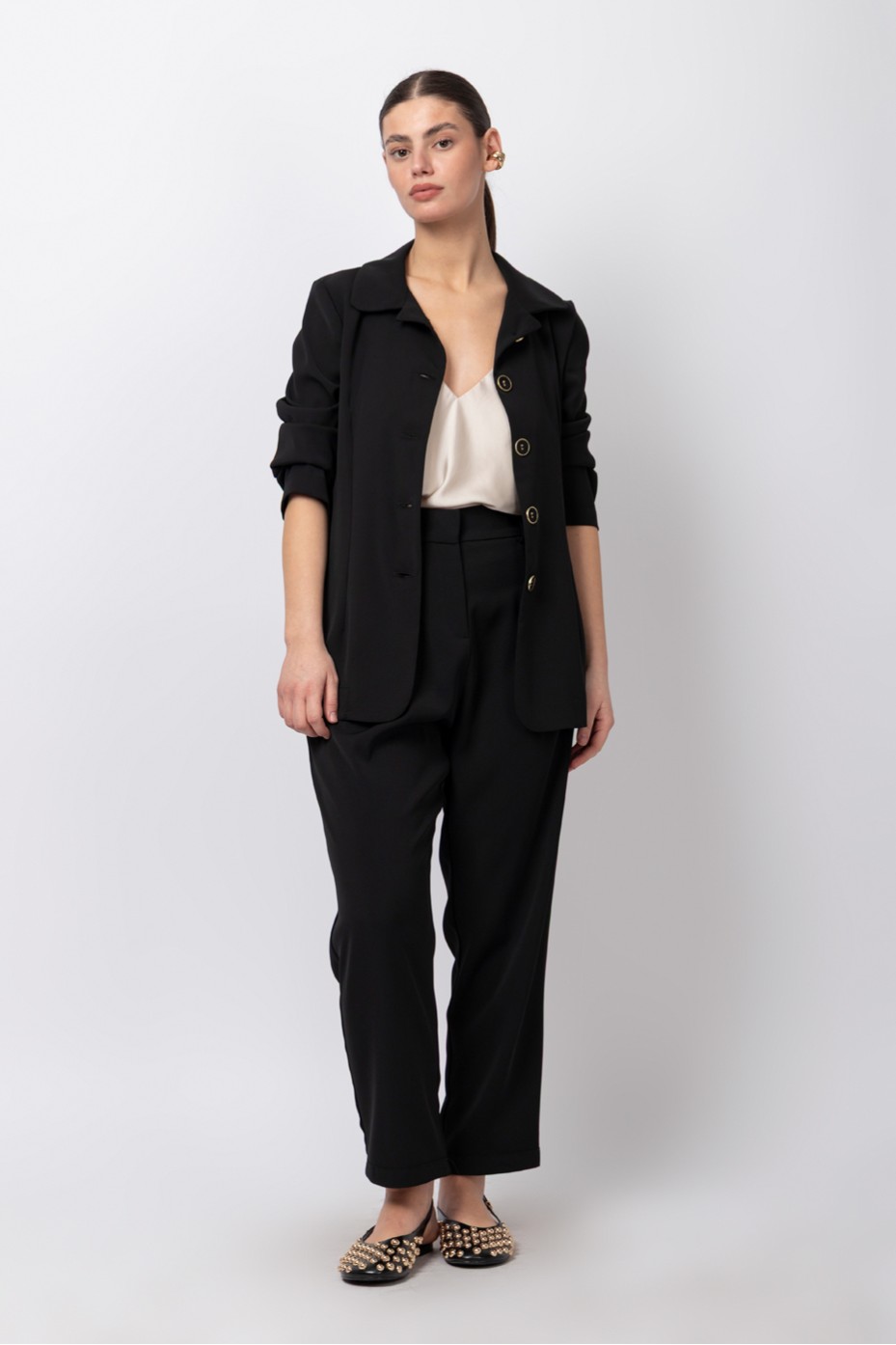 BLAZER WITH COVERED BUTTONS