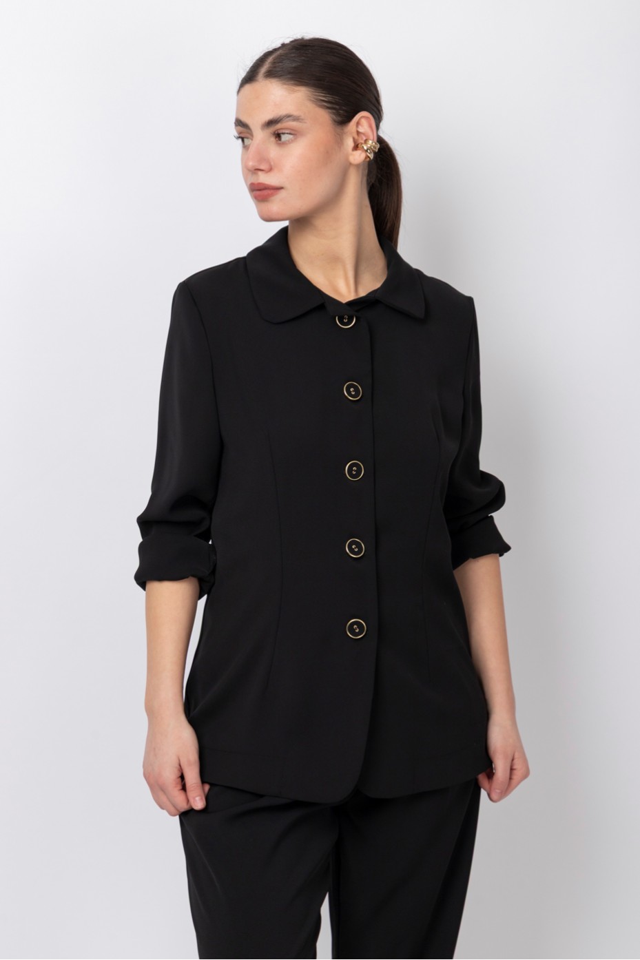 BLAZER WITH COVERED BUTTONS
