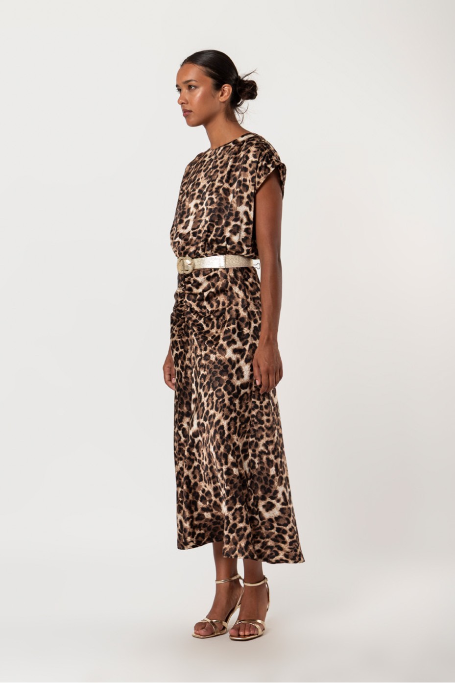 LEOPARD DRESS WITH RUFFLES