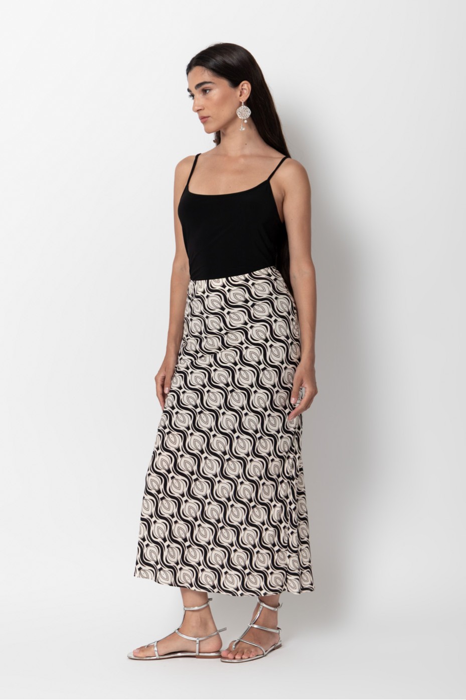 PRINTED MIDI SKIRT