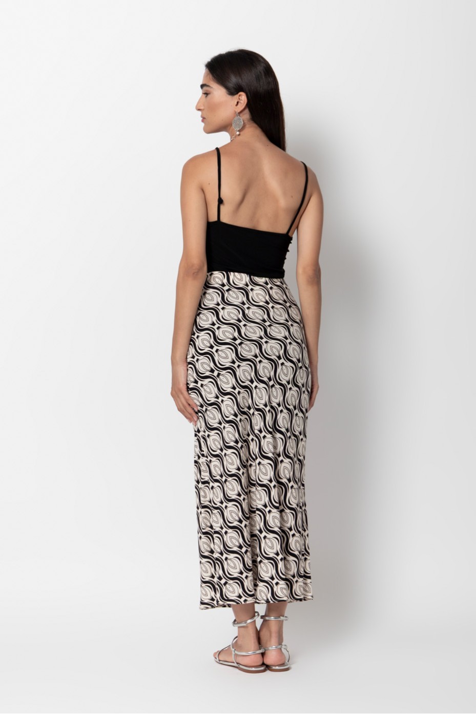 PRINTED MIDI SKIRT