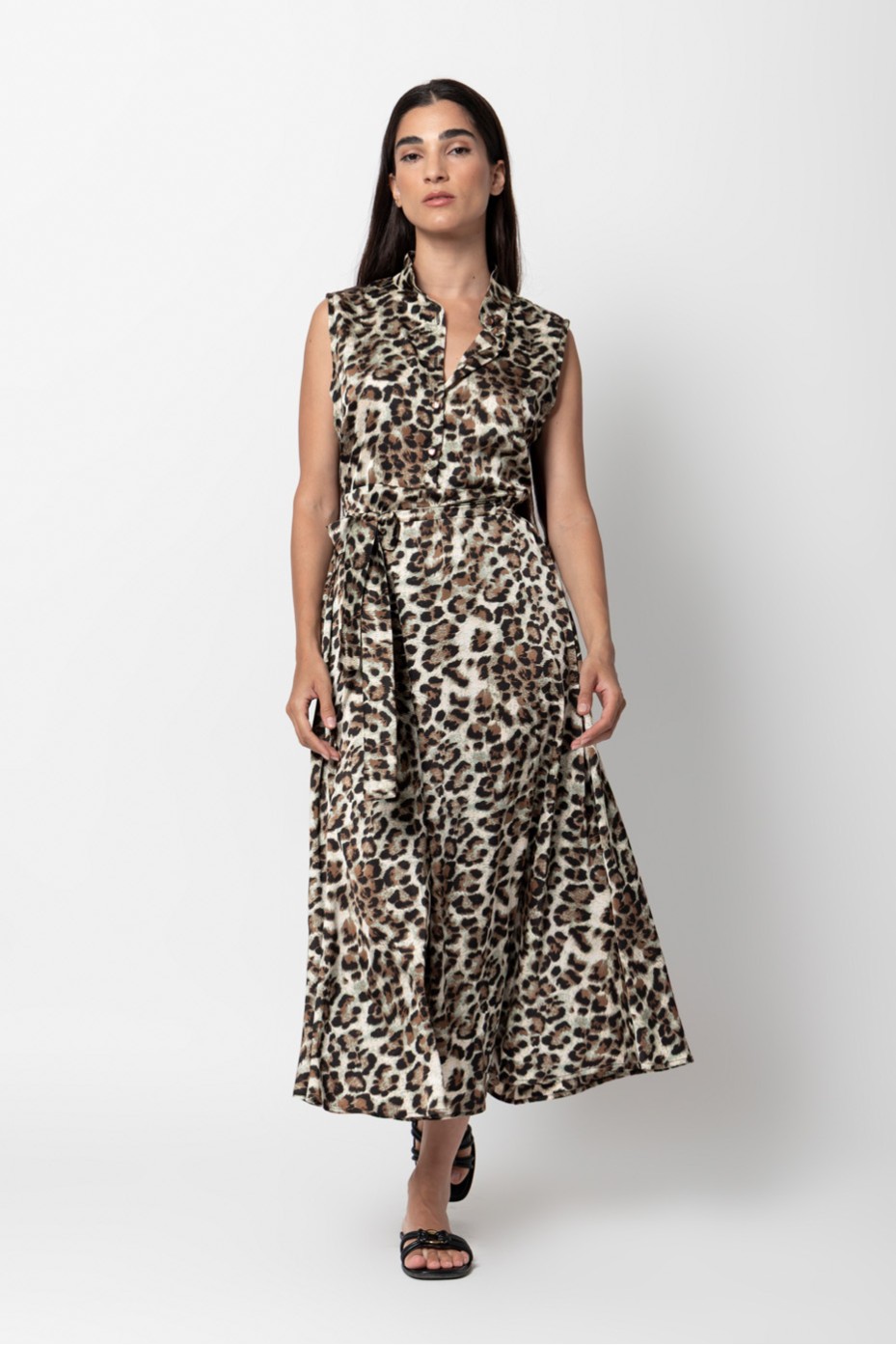 PRINTED SATIN DRESS