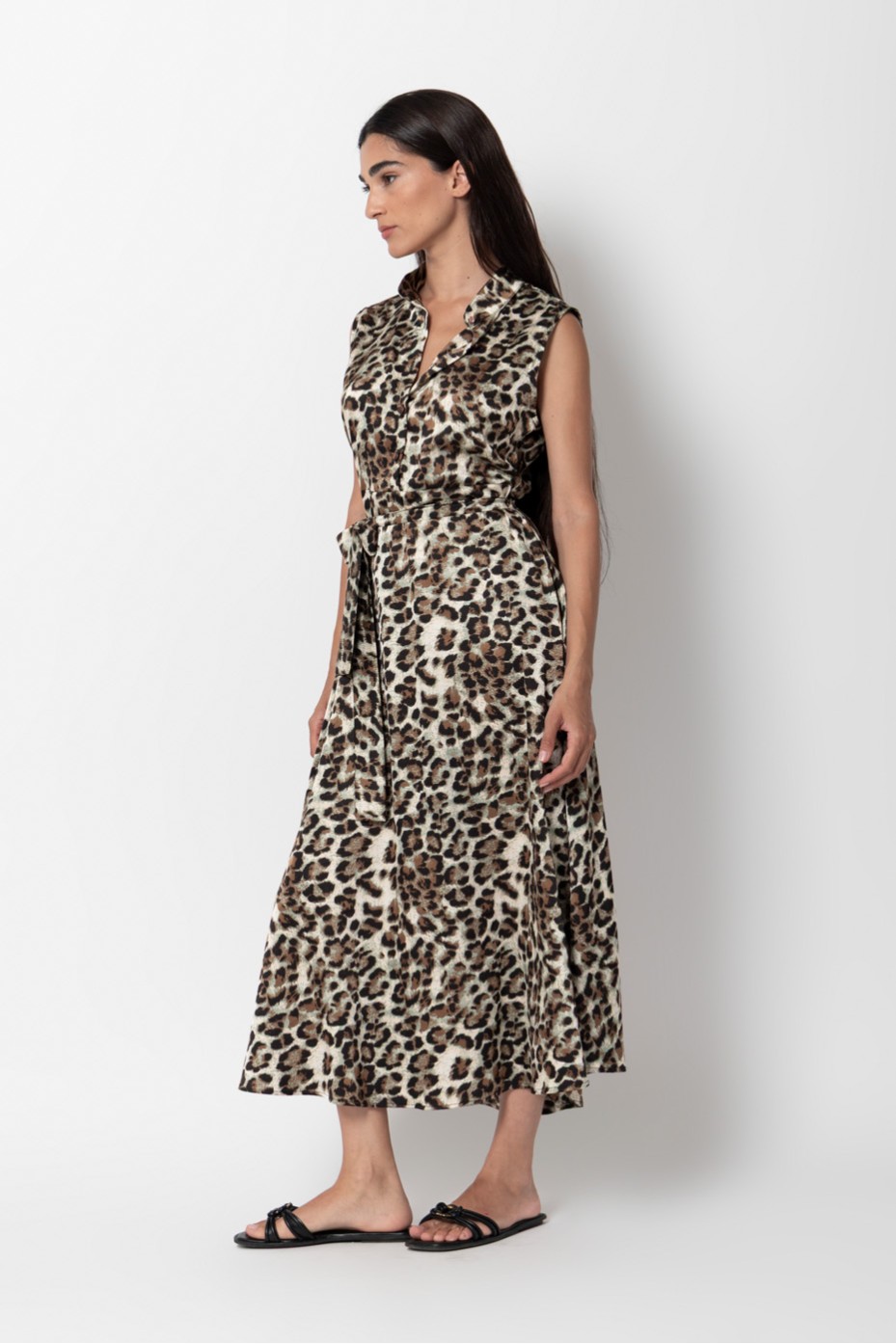 PRINTED SATIN DRESS