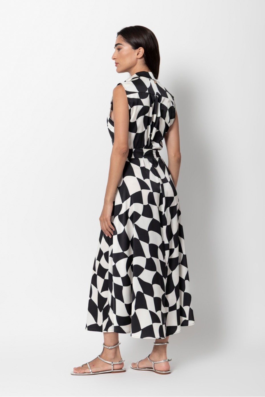 PRINTED SATIN DRESS