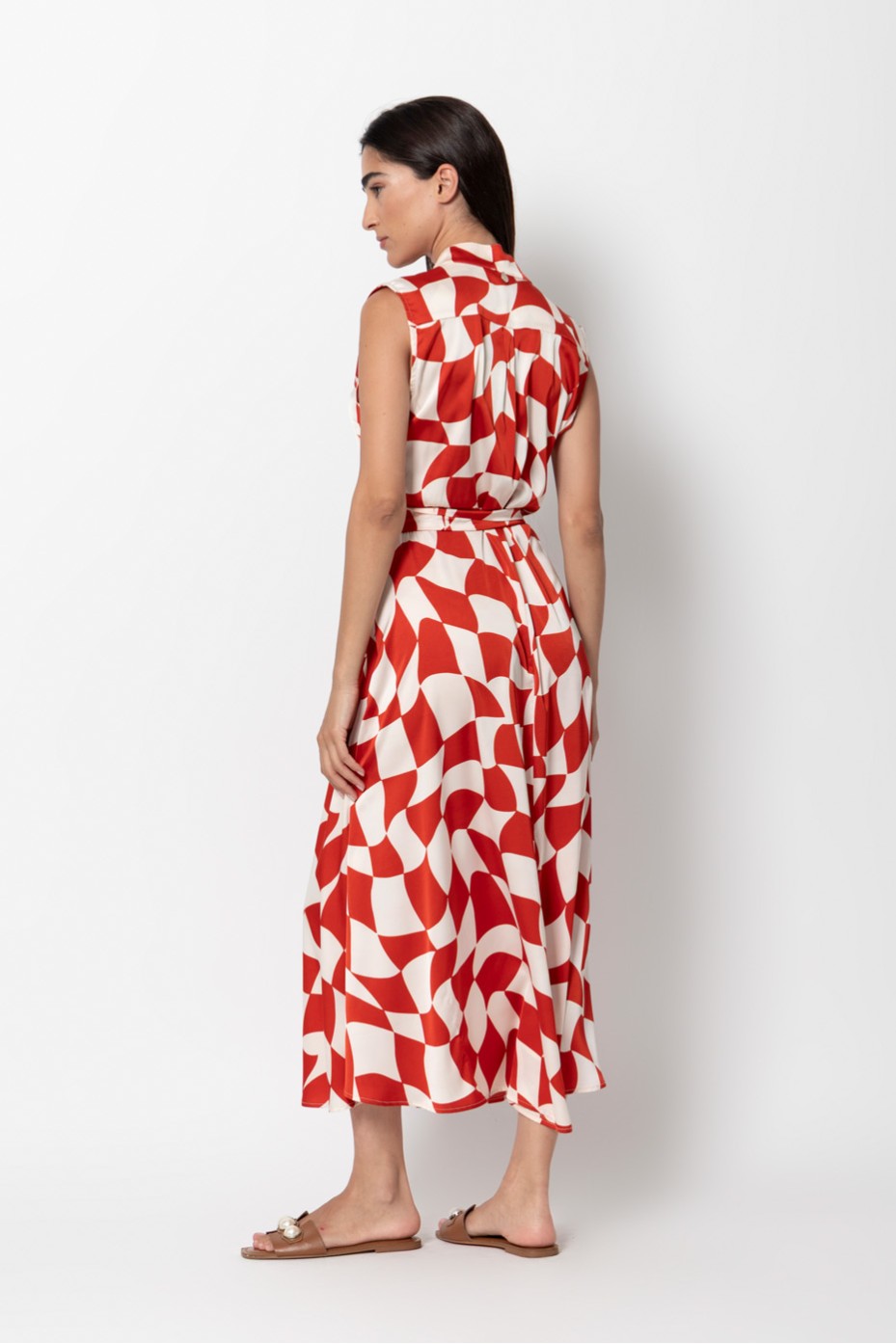 PRINTED SATIN DRESS