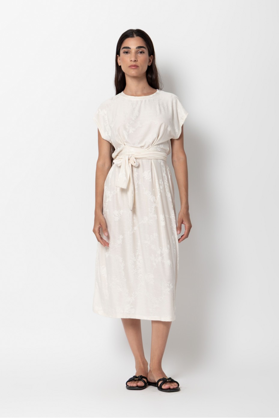 LONG SLEEVE DRESS WITH BELT