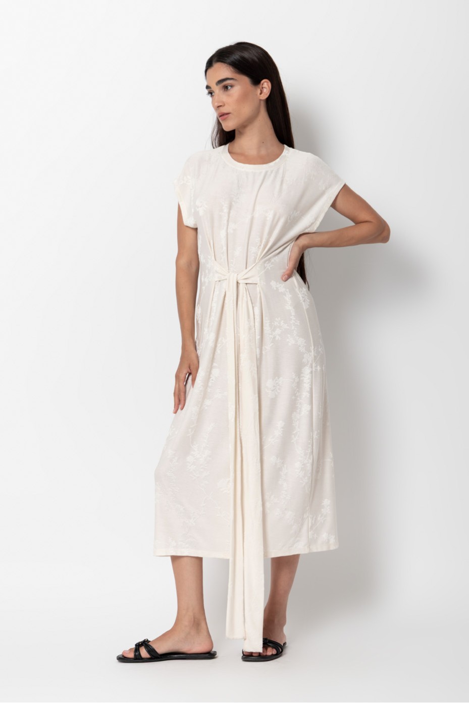 LONG SLEEVE DRESS WITH BELT