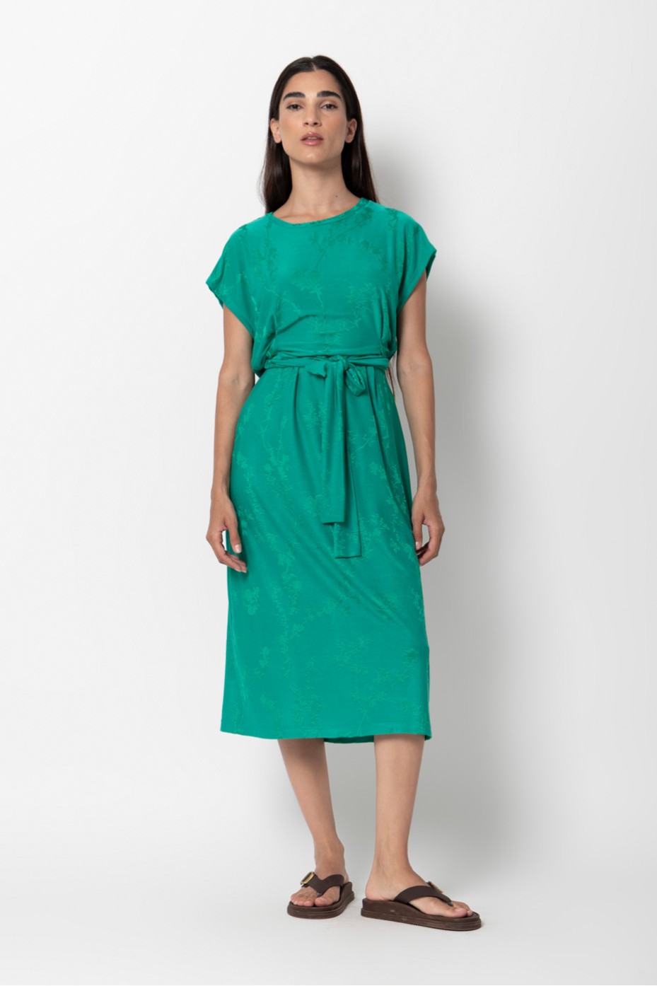 LONG SLEEVE DRESS WITH BELT