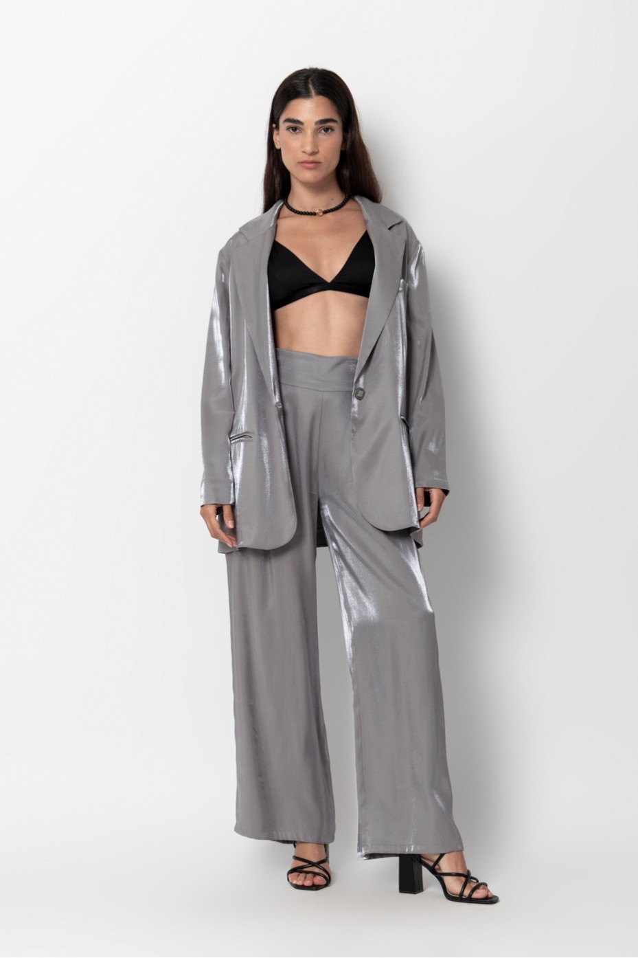 SATIN FABRIC BLAZER