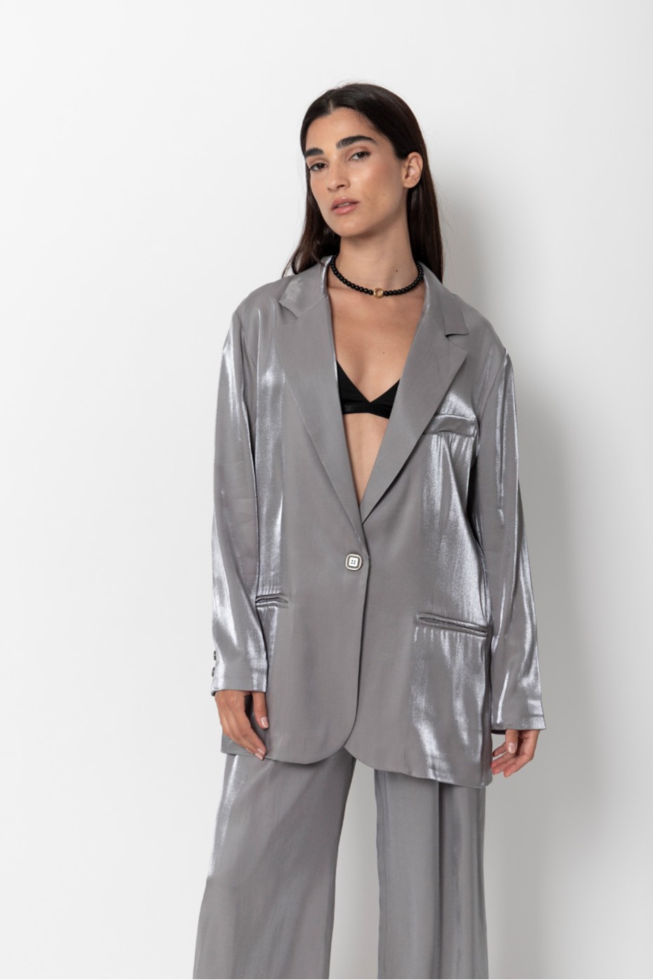SATIN FABRIC BLAZER