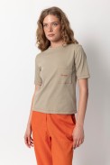 RIB BLOUSE WITH POCKET