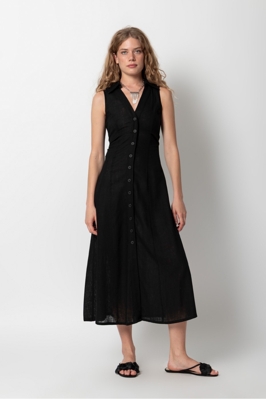 SLEEVELESS DRESS WITH TIE BACK