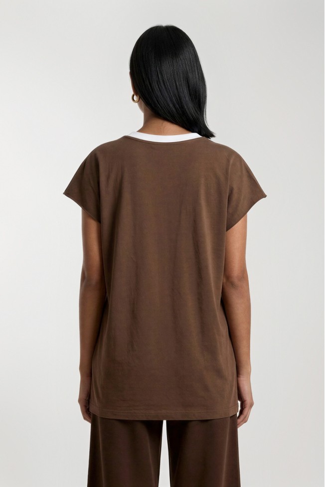 ΜΠΛΟΥΖΑ ΒΑΜΒΑΚΕΡΗ OVERSIZED ΜΕ ΚΕΝΤΗΜΑ
