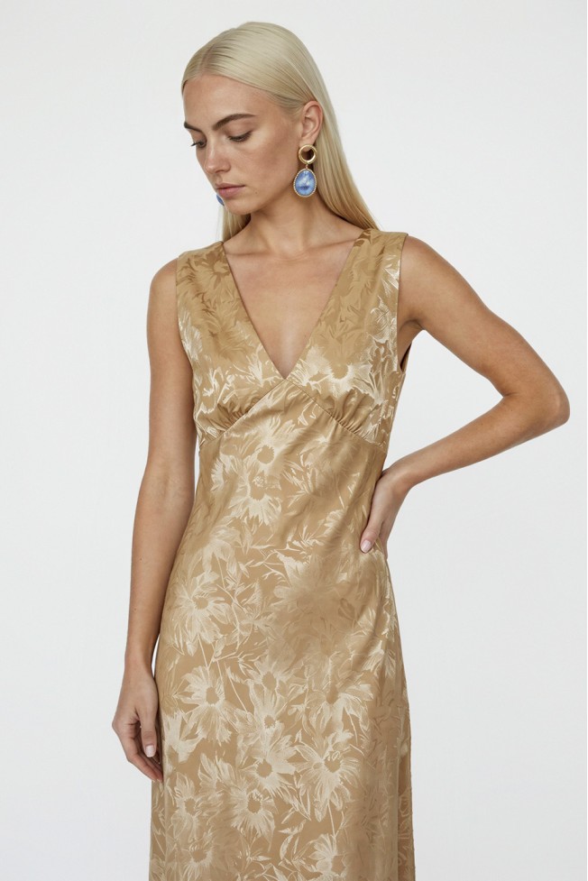 SATIN DRESS WITH TRIANGLE BUST