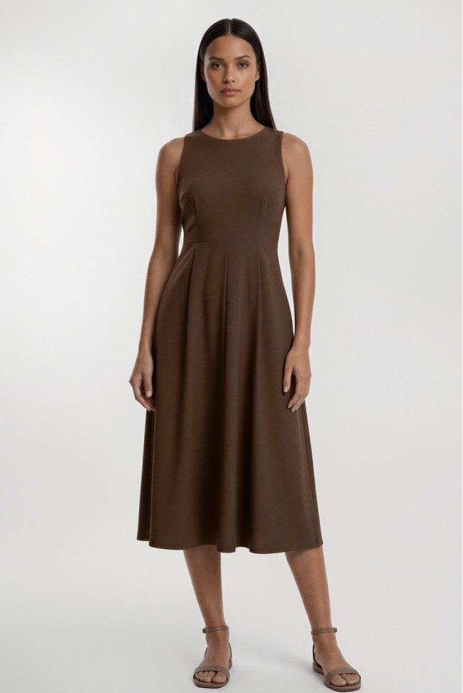 MIDI DRESS WITH PLEATS