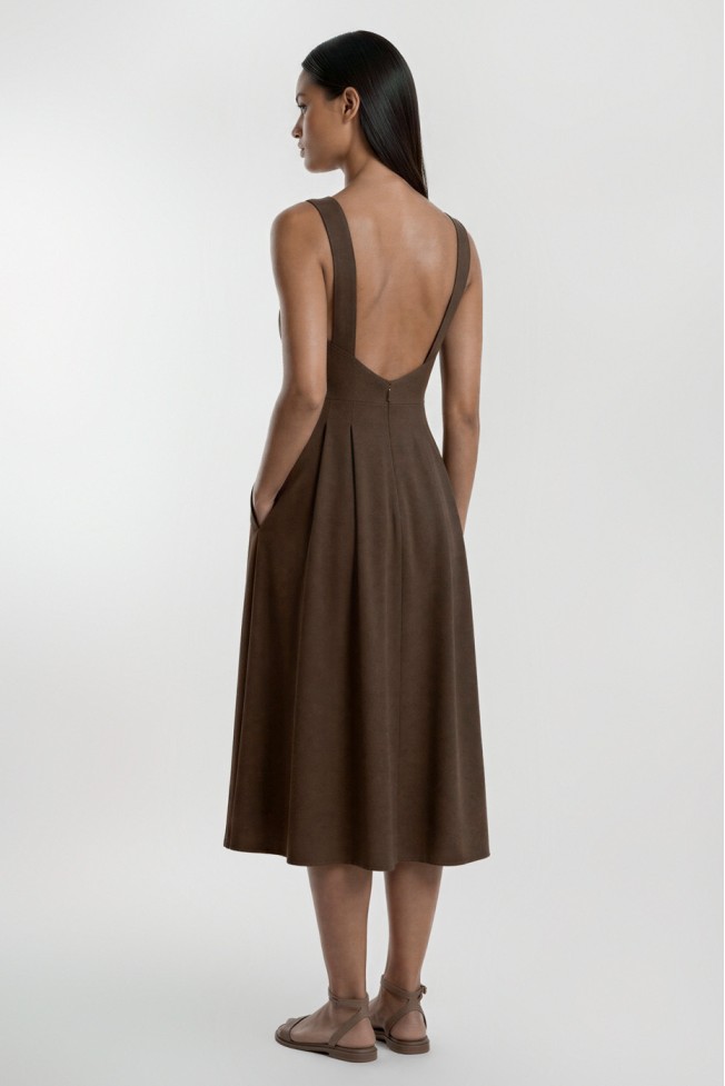 MIDI DRESS WITH PLEATS