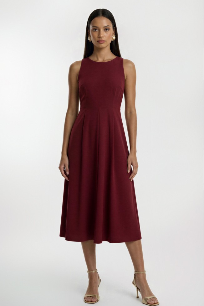 MIDI DRESS WITH PLEATS