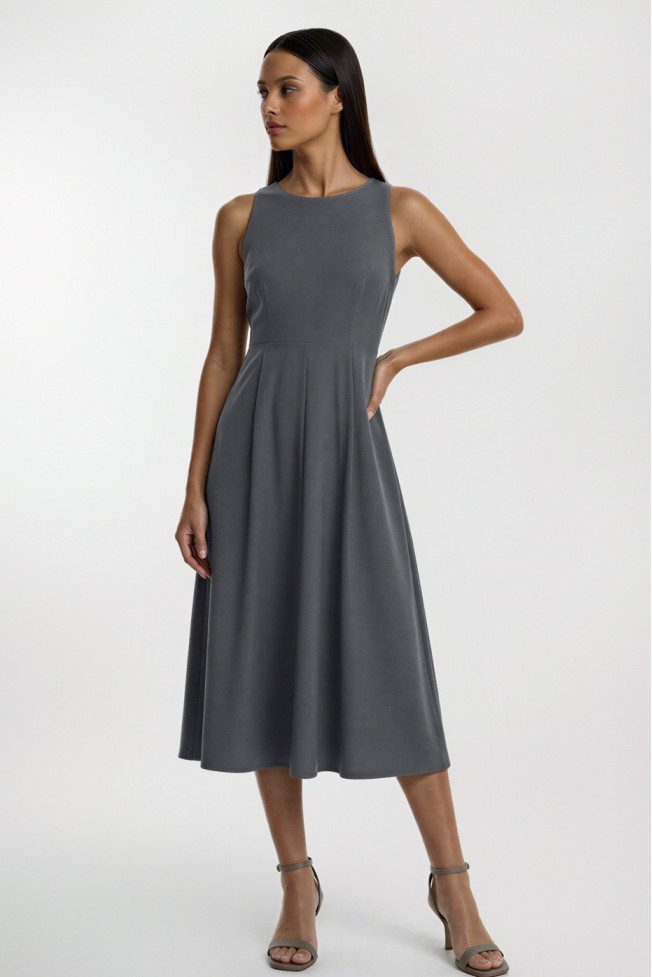 MIDI DRESS WITH PLEATS