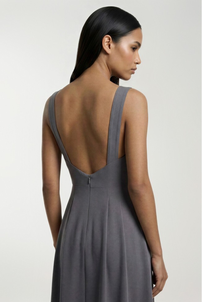MIDI DRESS WITH PLEATS