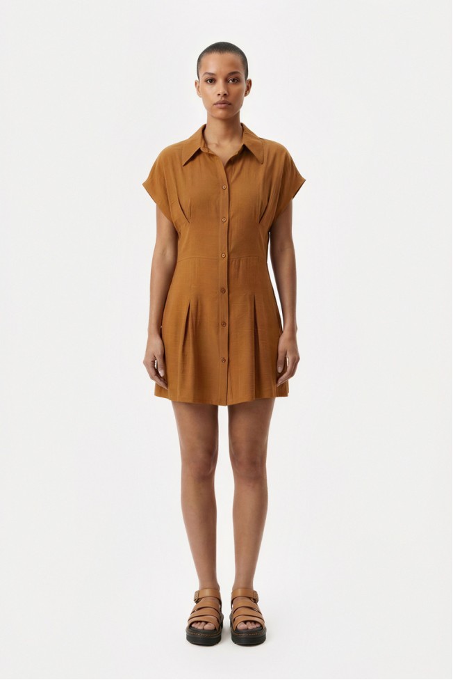 SHORT SLEEVE MINI DRESS WITH BELT
