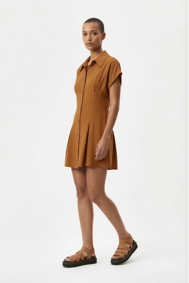 SHORT SLEEVE MINI DRESS WITH BELT