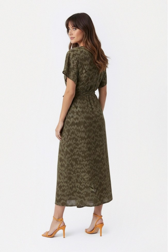 PRINTED WRAP DRESS
