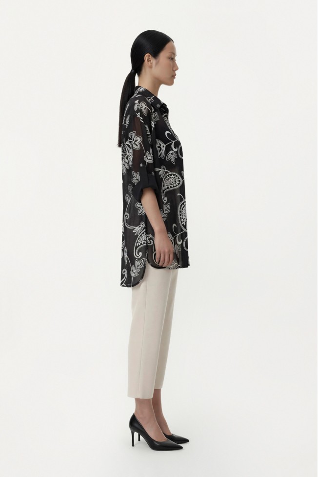 LONG SLEEVE SHIRT WITH EMBROIDERY
