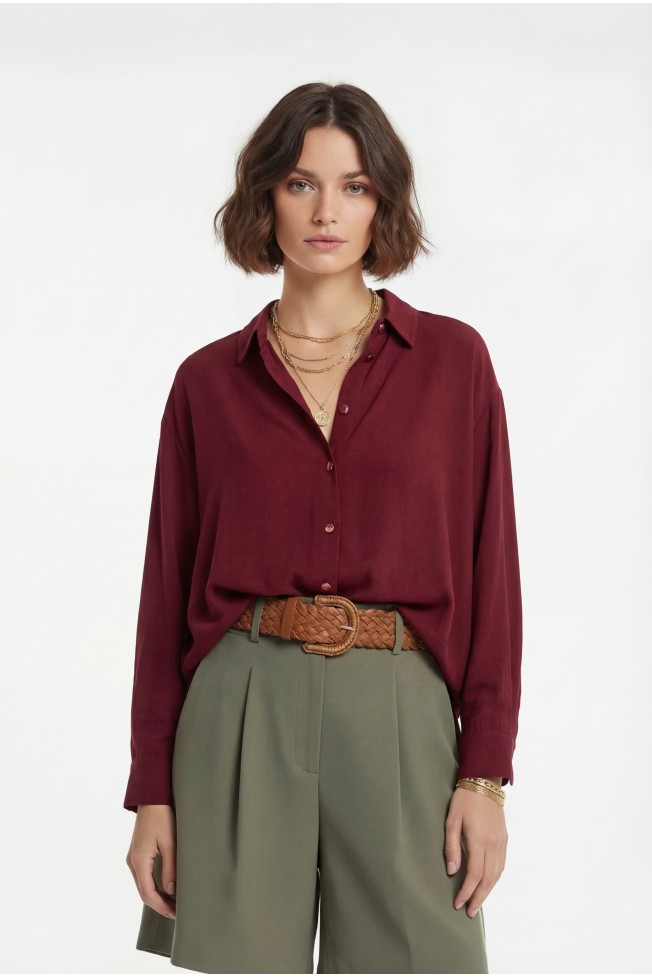 OVERSIZED SHIRT WITH BACK PLEAT