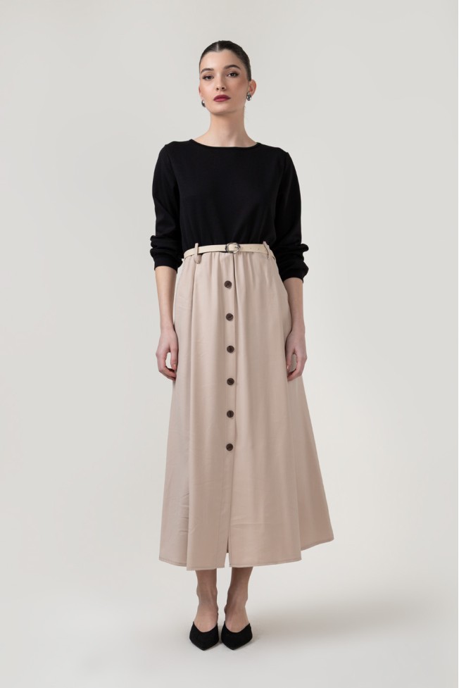 DRESS IN A COMBINATION OF FABRICS