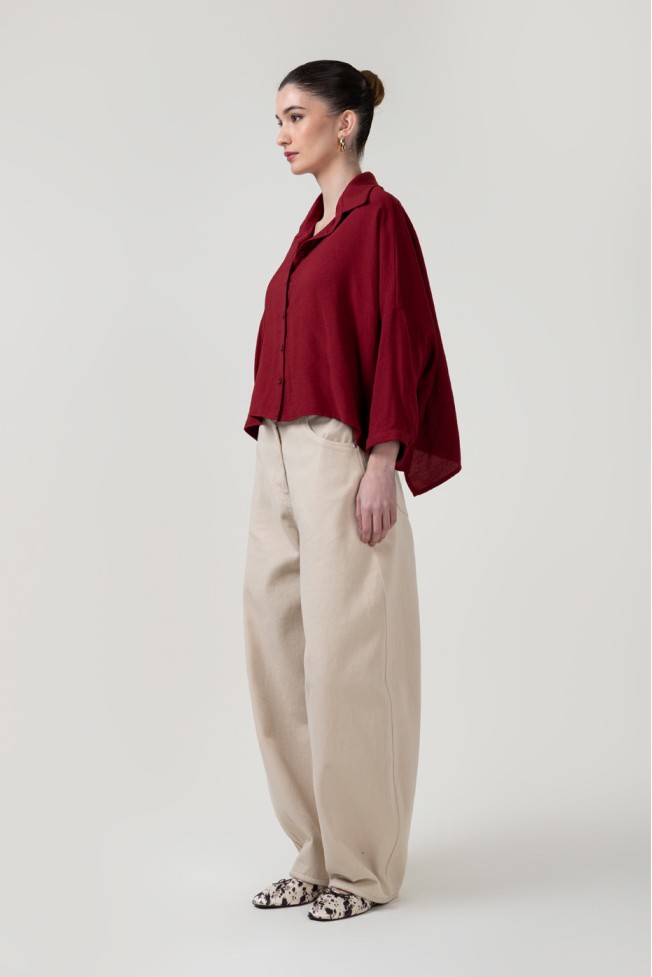 CROP SHIRT WITH POCKET