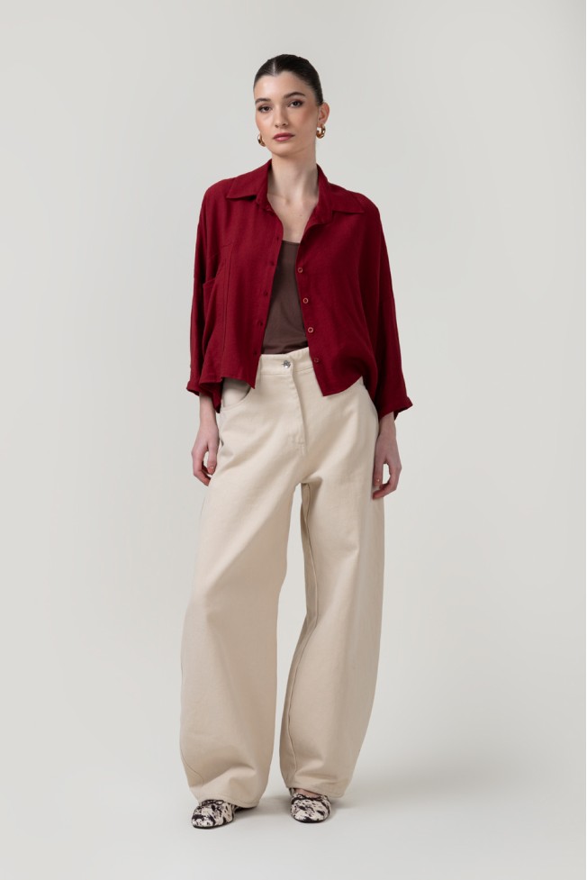 CROP SHIRT WITH POCKET