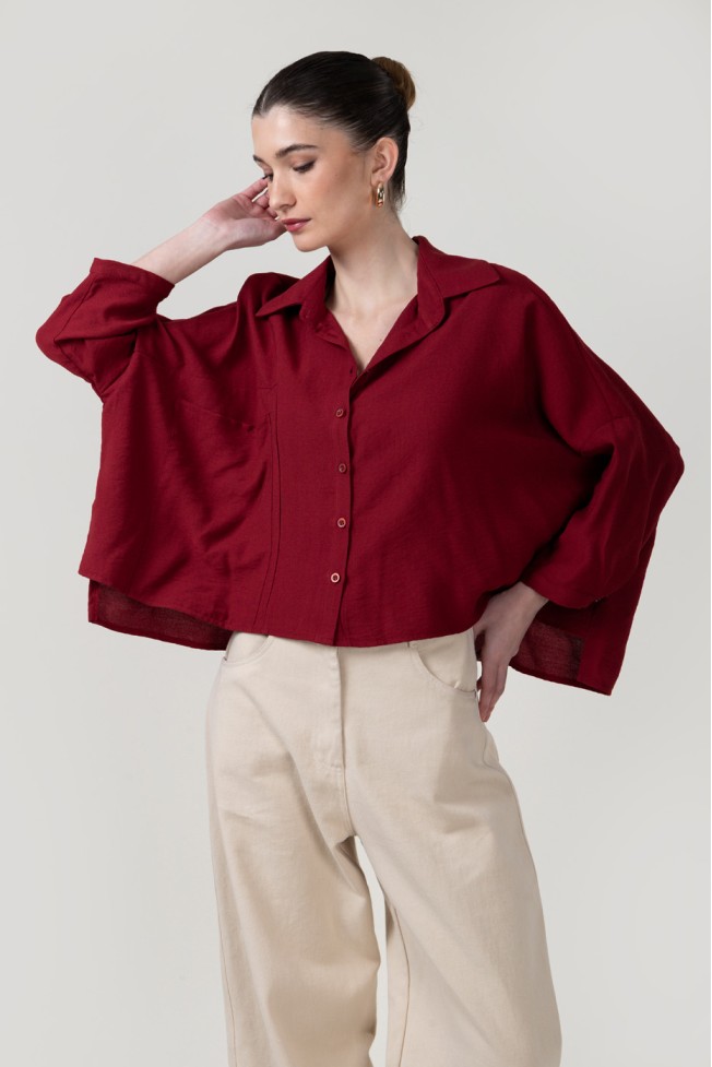 CROP SHIRT WITH POCKET