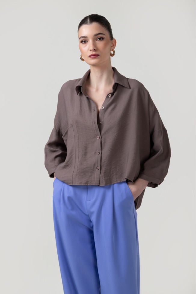 CROP SHIRT WITH POCKET
