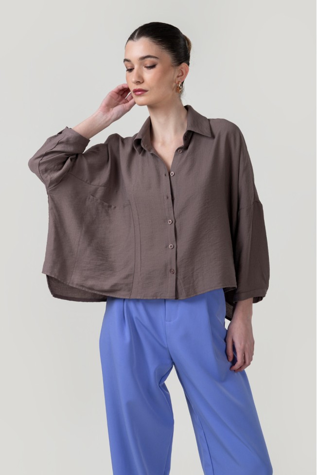 CROP SHIRT WITH POCKET