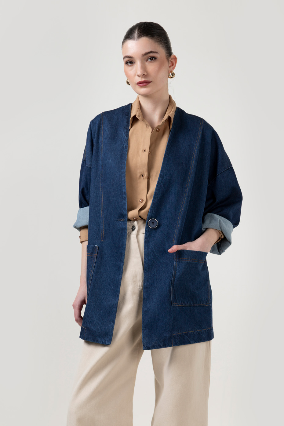 ΠΑΝΩΦΟΡΙ OVERSIZED ΤΖΙΝ ΜΕ ΚΟΥΜΠΙ