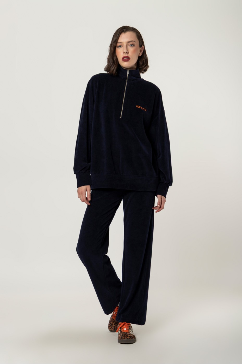 EMBROIDERED RIB PANTS