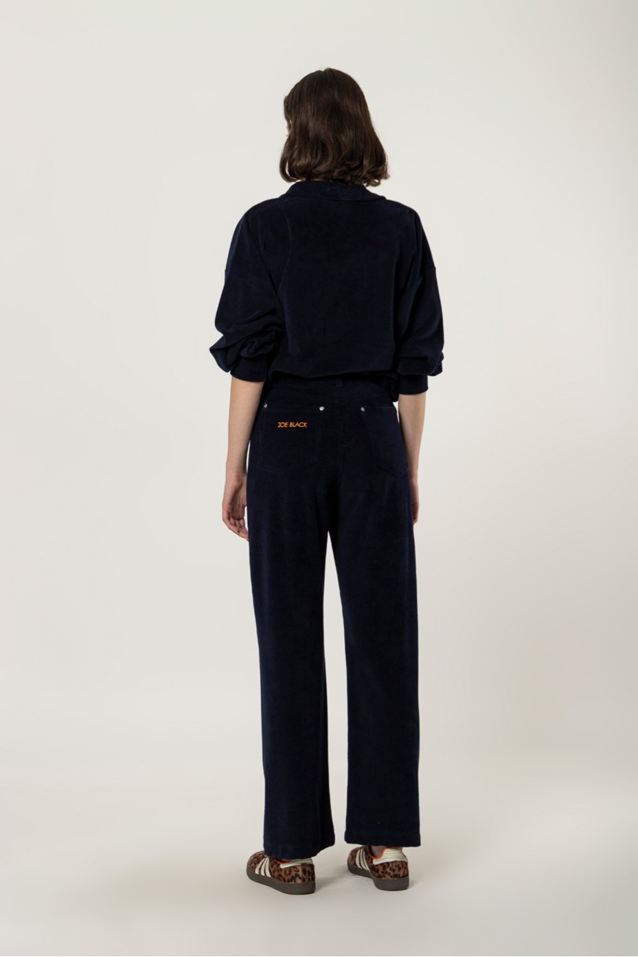 EMBROIDERED RIB PANTS
