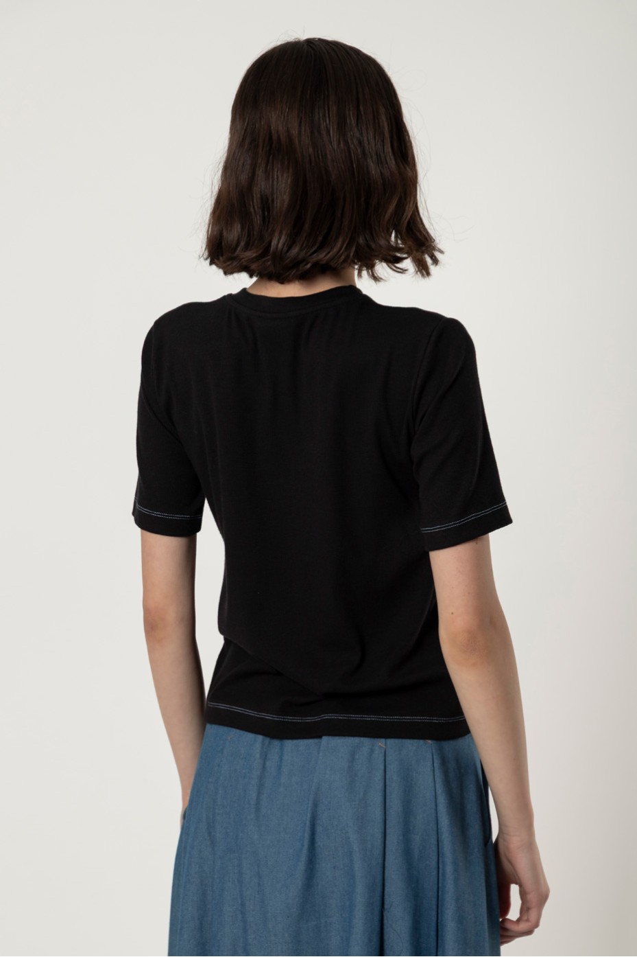 RIB BLOUSE WITH POCKET