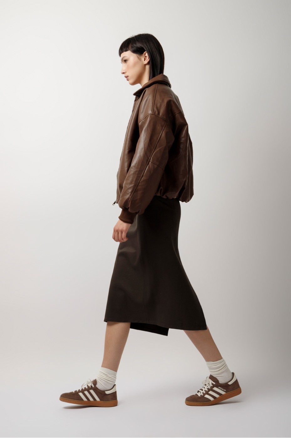 LEATHER BOMBER JACKET WITH COLLAR