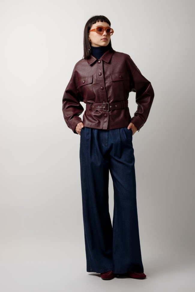 LEATHER JACKET WITH BUTTONS
