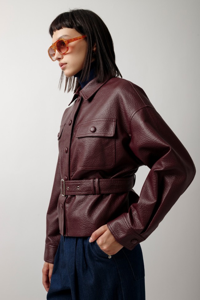 LEATHER JACKET WITH BUTTONS