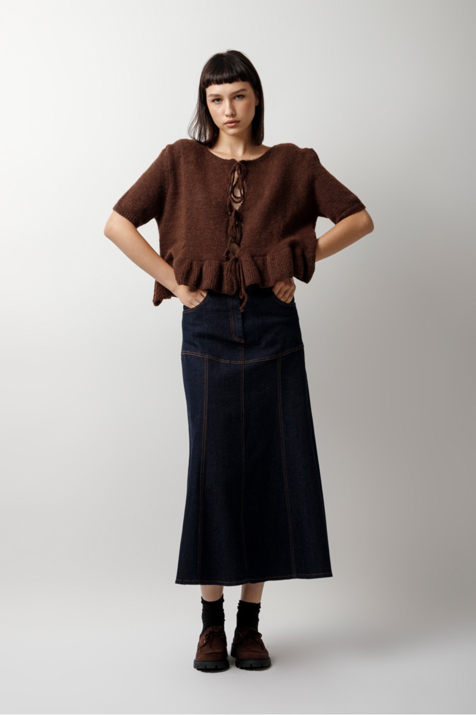 DENIM MIDI SKIRT