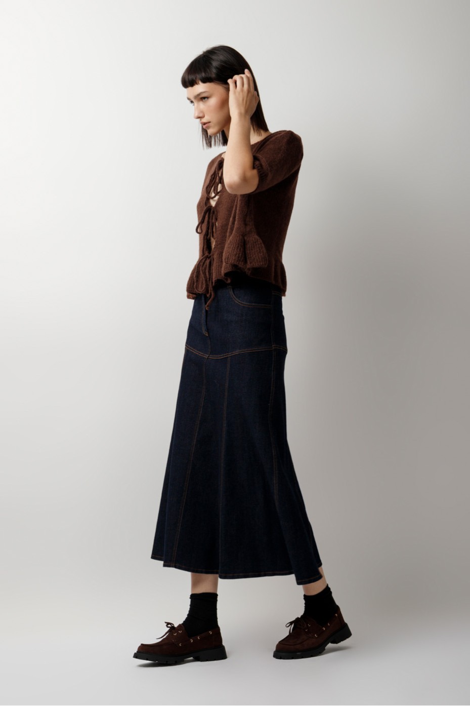 DENIM MIDI SKIRT